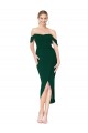 Buy Sleeveless Off the Shoulder Stretch Crepe Mermaid High Low Formal Dress UK