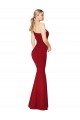 Buy Sleeveless Burgundy One Shoulder Stretch Crepe Mermaid Formal Dress UK