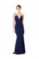 Buy Sleeveless Spaghetti Straps Open Back Stretch Crepe Mermaid Formal Gowns UK
