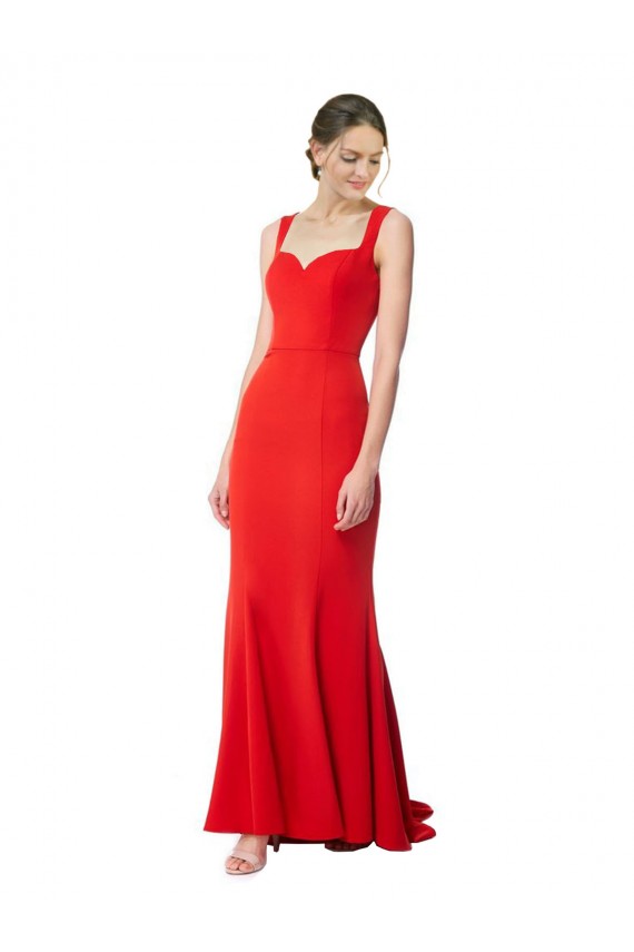 Buy Sleeveless Red Sweetheart Stretch Crepe Mermaid Formal Dress UK