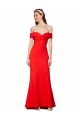 Buy Sleeveless Red Off the Shoulder Stretch Crepe Mermaid Formal Dress UK