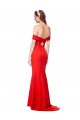 Buy Sleeveless Red Off the Shoulder Stretch Crepe Mermaid Formal Dress UK