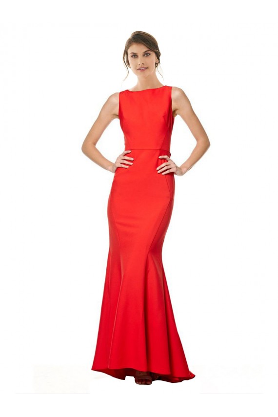 Buy Sleeveless Halter Neck Open Back Stretch Crepe Mermaid Formal Dress UK