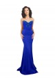 Buy Sleeveless Royal Blue Sweetheart Low Back Stretch Crepe Mermaid Formal Dress UK