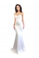 Buy Sleeveless White Sweetheart Low Back Stretch Crepe Mermaid Formal Dress UK