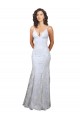 Buy Sleeveless White V-Neck Backless Stretch Crepe & Sequin Tulle Mermaid Formal Dress UK