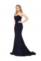 Buy Sleeveless Dark Navy Sweetheart Stretch Crepe Mermaid Formal Dress UK
