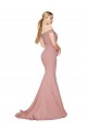 Buy Sleeveless Dusty Pink Off the Shoulder Stretch Crepe Mermaid Formal Dress UK