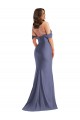 Buy Sleeveless Off the Shoulder Low Back Silky Satin Mermaid Black Tie Plus Size Formal Dress UK