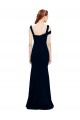 Buy Sleeveless Dark Navy Off the Shoulder Long Stretch Crepe Mermaid Formal Dress UK