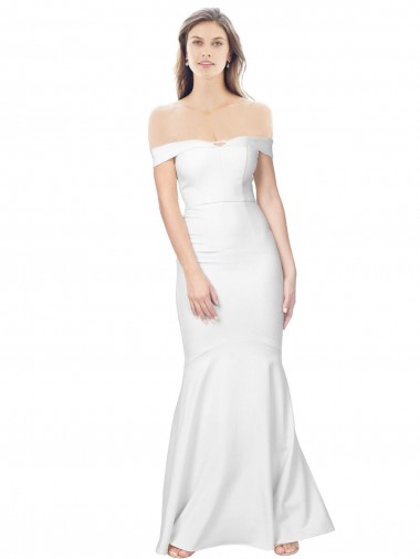 Buy Sleeveless Off the Shoulder Low Back Stretch Crepe Mermaid Formal Dress UK