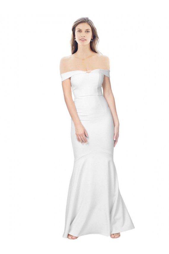 Buy Sleeveless Off the Shoulder Low Back Stretch Crepe Mermaid Formal Dress UK