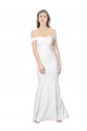 Buy Sleeveless Off the Shoulder Low Back Stretch Crepe Mermaid Formal Dress UK