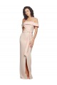 Buy Sleeveless Nude Off the Shoulder Low Back Stretch Crepe Mermaid Formal Dress UK