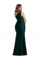 Buy Sleeveless Ever Green One Shoulder Silky Satin Mermaid Formal Plus Size Formal Dress UK