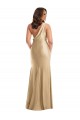 Buy Sleeveless Soft Gold One Shoulder Silky Satin Mermaid Formal Plus Size Formal Dress UK