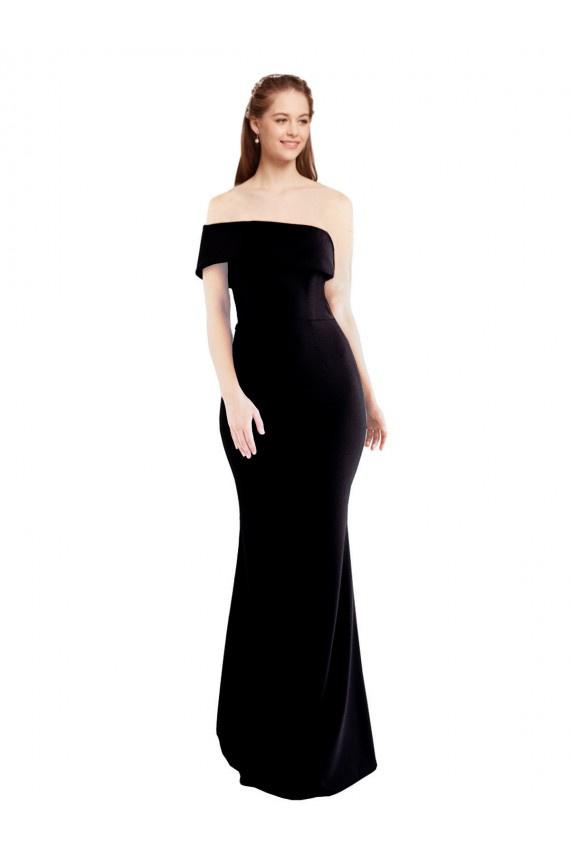 Buy Sleeveless One Shoulder Keyhole Back Stretch Crepe Mermaid Formal Dress UK