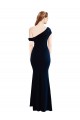 Buy Sleeveless Dark Navy One Shoulder Stretch Crepe Mermaid Formal Dress UK