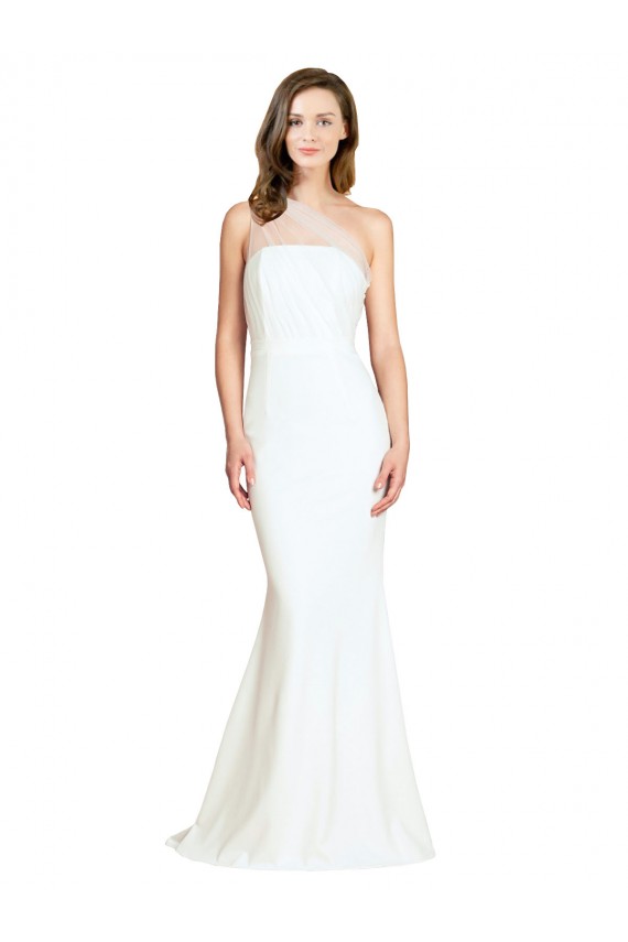Buy Sleeveless One Shoulder Stretch Crepe & Tulle Mermaid Formal Dress UK