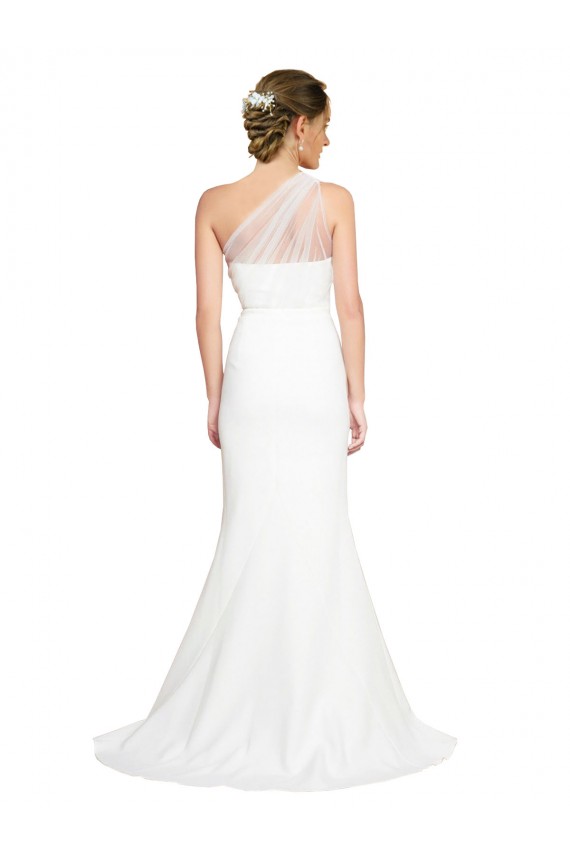 Buy Sleeveless One Shoulder Stretch Crepe & Tulle Mermaid Formal Dress UK
