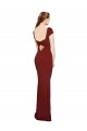 Buy Cap Sleeves Round Neck Keyhole Back Stretch Crepe Mermaid Formal Dress UK