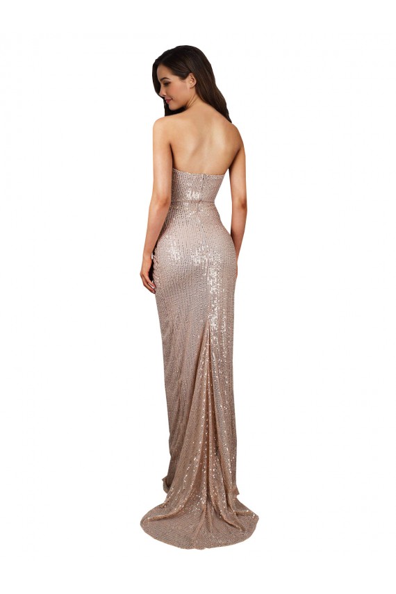 Buy Sleeveless Scoop Neck Low Back Sequin Mermaid Formal Dress UK