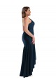 Buy Sleeveless Spaghetti Straps Silky Satin Mermaid High Low Plus Size Formal Dress UK
