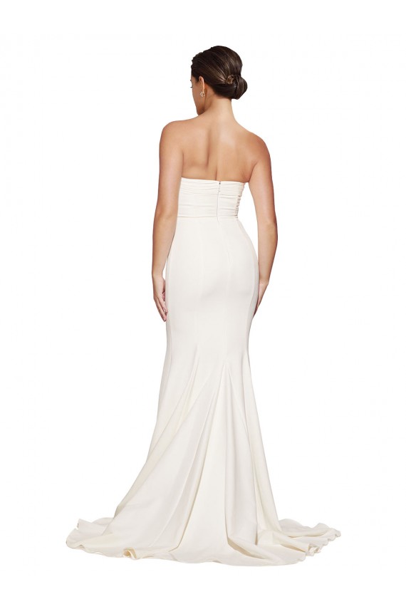 Buy Sleeveless Cowl Neck Low Back Stretch Satin Mermaid Formal Dress UK