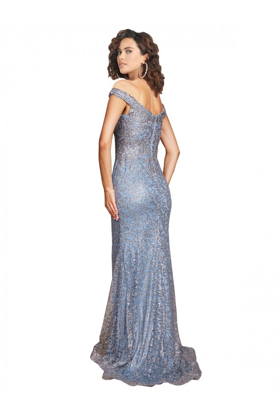 Buy Sleeveless Off the Shoulder Sequin Mermaid Formal Gowns UK