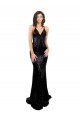 Buy Sleeveless V-Neck Criss Cross Open Back Sequin Mermaid Black Tie Formal Dress UK
