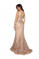 Buy Sleeveless V-Neck V-Back Sparkling Sequin Mermaid Formal Plus Size Formal Dress UK