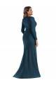 Buy Long Sleeves V-Neck Silky Satin Mermaid Formal Plus Size Formal Dress UK