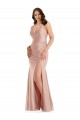 Buy Sleeveless V-Neck Silky Satin Mermaid Formal Plus Size Formal Dress UK