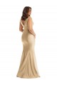 Buy Sleeveless V-Neck V-Back Silky Satin Mermaid Formal Plus Size Formal Dress UK