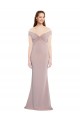 Buy Sleeveless Off the Shoulder Keyhole Back Stretch Crepe Mermaid Formal Gowns UK