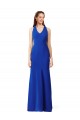 Buy Sleeveless Royal Blue V-Neck Stretch Crepe Mermaid Formal Dress UK