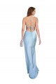 Buy Sleeveless Cowl Neck Criss Cross Open Back Silky Satin Sheath Formal Dress UK