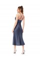 Buy Sleeveless Cowl Neck Criss Cross Back Silky Satin Sheath High Low Formal Dress UK