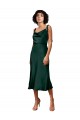 Buy Sleeveless Cowl Neck Stretch Satin Sheath Black Tie Formal Dress UK