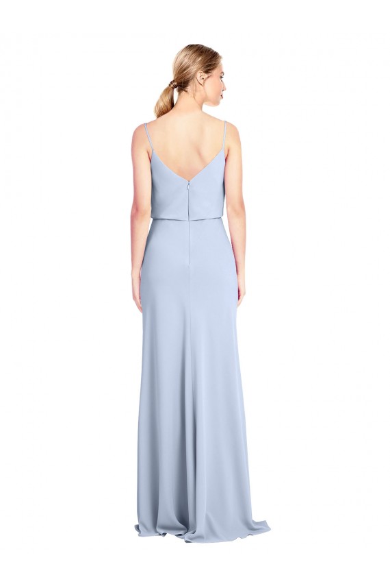 Buy Sleeveless Cowl Neck V-Back Stretch Crepe Sheath Formal Dress UK