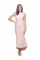 Buy Sleeveless High Neck Low Back Stretch Crepe Sheath High Low Formal Dress UK