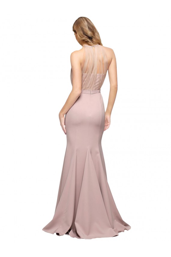 Buy Sleeveless Dusty Pink Sweetheart Stretch Crepe Sheath Formal Dress UK