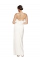 Buy Sleeveless Ivory Halter Neck Low Back Stretch Satin Sheath Formal Dress UK