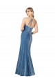 Buy Sleeveless Spaghetti Straps Criss Cross Back Stretch Velvet Sheath Formal Dress UK
