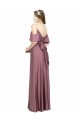 Buy Cold Shoulder Off the Shoulder Low Back Silky Satin Sheath Formal Dress UK
