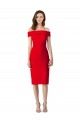 Buy Sleeveless Off the Shoulder Stretch Crepe Sheath Formal Gowns UK