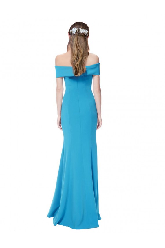Buy Sleeveless Off the Shoulder Stretch Crepe Sheath Formal Dress UK