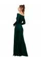 Buy Long Sleeves Off the Shoulder Stretch Velvet Sheath Formal Dress UK