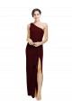 Buy Sleeveless One Shoulder Stretch Crepe Sheath Black Tie Formal Dress UK
