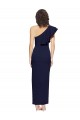 Buy Sleeveless Dark Navy One Shoulder Stretch Crepe Sheath Formal Gowns UK